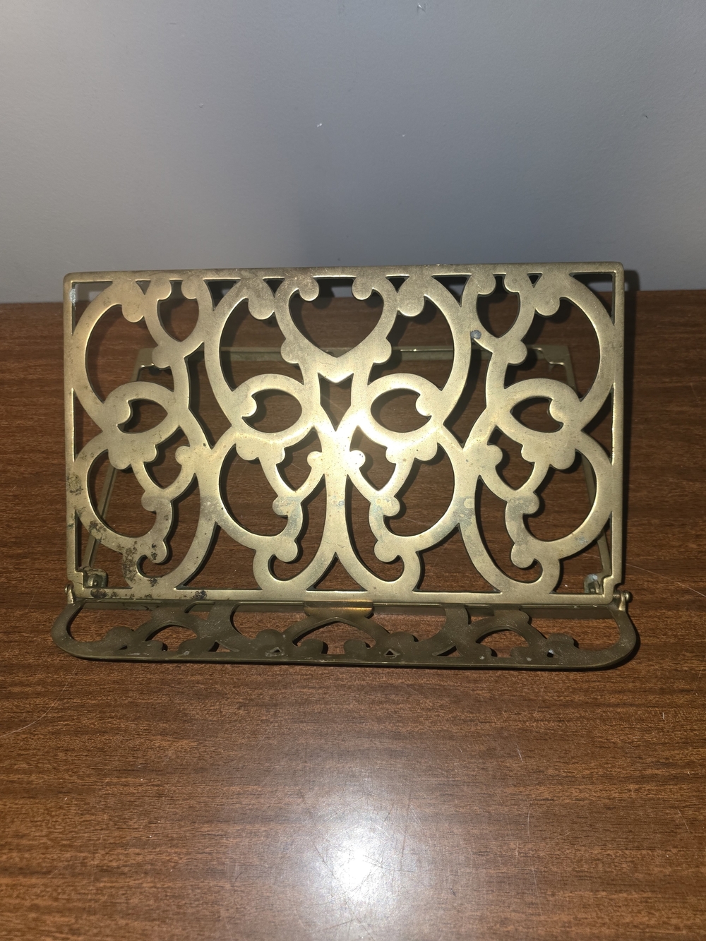 Vintage Ornate Brass Foldable Cookbook Stand